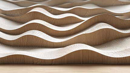 Poster - Wooden wave texture background design