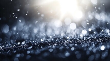 Poster - Captivating droplets of water glisten like diamonds in a blurred dreamy landscape : Generative AI
