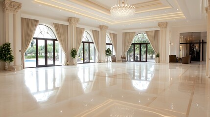 Poster - Spacious and elegant interior view of a luxurious room with natural light : Generative AI