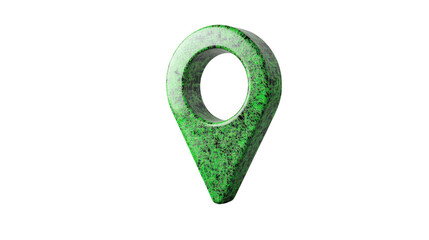 Fototapete - Green marble location pin icon on transparent background representing global positioning and navigation