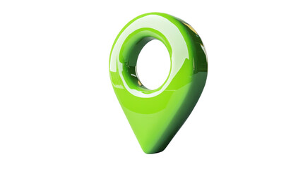 Fototapete - Green location pin showing accurate global positioning on transparent background
