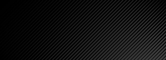 Poster - Black oblique straight line background. Elegant dark linear abstract wallpaper. Luxury striped gradient texture. Grey diagonal lines backdrop for flyer, banner, poster, presentation. Vector