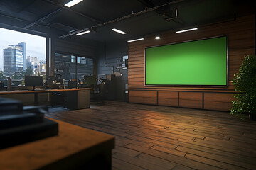 Poster - Modern office green screen presentation