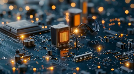 Poster - Exploring the intricacies of circuit boards technology hub high-resolution image digital environment close-up view innovation in electronics