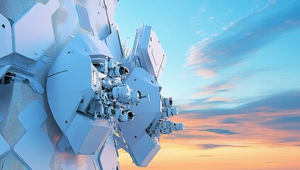 Poster - Futuristic Drone Technology: Exploring Advanced Aerial Systems Design and Innovation at Sunrise