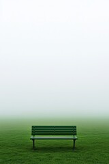 Poster - A park bench under smoggy skies with no one sitting due to poor air quality.