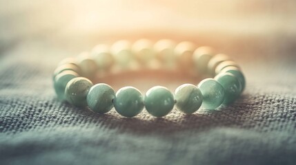 Handcrafted green stone bracelet artisan workshop jewelry photography natural light close-up elegance and craftsmanship