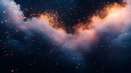 Wall Mural - Cosmic cloudscape, glowing embers, night sky, abstract background, design