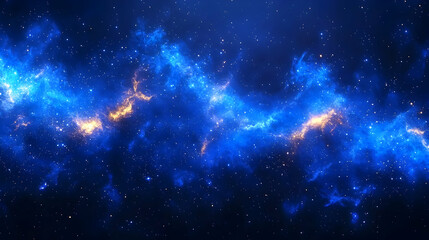 Wall Mural - Blue nebula cosmic cloudscape, space background, astronomy
