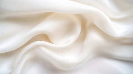 Leinwandbilder - Luxurious white silk fabric draped elegantly showcasing its soft and smooth texture : Generative AI