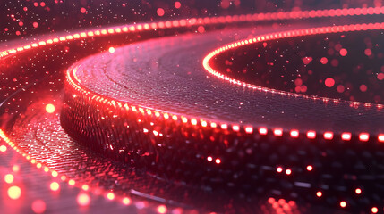 Poster - Red glowing spiral abstract background