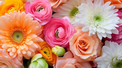 Poster - Vibrant Assortment of Colorful Flowers in a Stunning Bouquet Arrangement : Generative AI