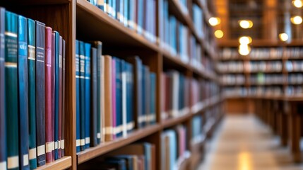 Poster - An extensive collection of colorful books lined on shelves in a cozy library inviting readers to explore knowledge : Generative AI