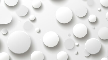 Wall Mural - Abstract background with many white circles of different sizes on a light gray background.