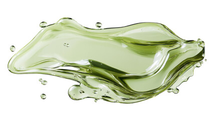Poster - Light green liquid splashing with transparent background