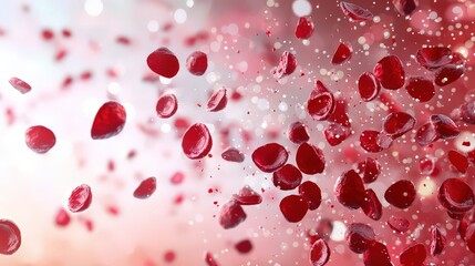 Wall Mural - Abstract roses with swirling petals in shades of red and pink