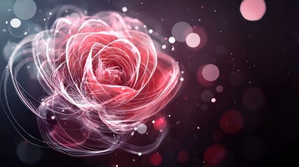 Wall Mural - Abstract roses with swirling petals in shades of red and pink