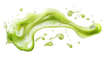 Poster - Green juice splashing with particles on transparent background