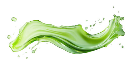 Poster - Green liquid splashing and forming a wave on transparent background