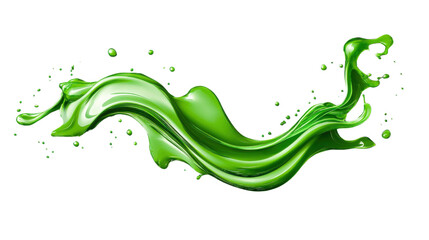 Poster - Splash of green liquid swirling on transparent background