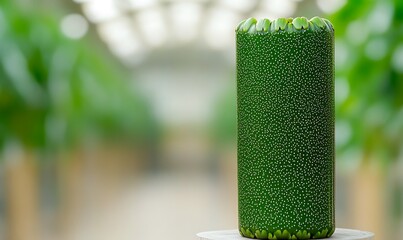 Canvas Print - Green cylindrical object in greenhouse