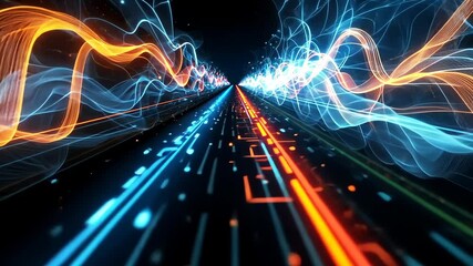 Poster - dynamic energy waves and digital light trails on highspeed pathway