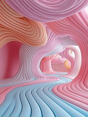 Poster - alien dreamworld, ethereal virtual paradise, neon pulse waves, fractal energy fields, surreal floati