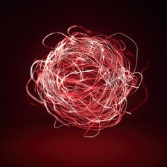 Wall Mural - Close-up of a rose with glowing edges on a dark red canvas