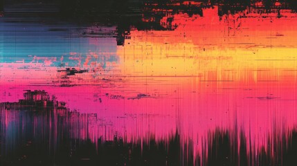 Poster - Abstract glitch art digital texture background