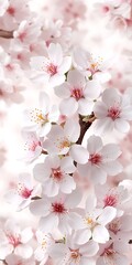 Poster - Spring blossoms branch closeup, soft focus background, nature print