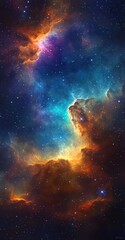 Wall Mural - cosmic nebula in ethereal space with vibrant colors and dreamy atmosphere