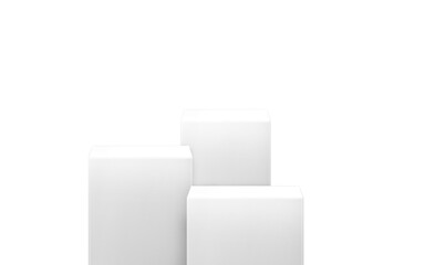 White product display podium in studio room, for display presentation PNG transparent.