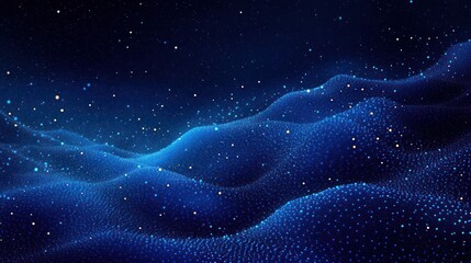 Aufkleber - Abstract Blue Wave Pattern Digital Art Technology Visualization Futuristic Background
