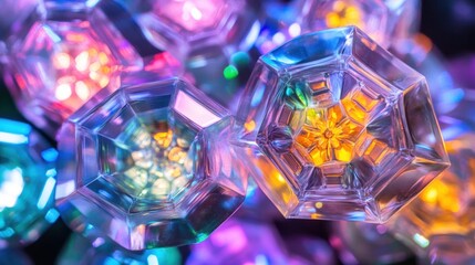 Poster - Prismatic Polyhedra, A Kaleidoscope of Crystal Forms and Radiant Colors