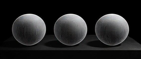 Aufkleber - Abstract Spherical Shapes with Concentric Dots and Modern Geometry