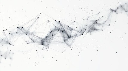 Aufkleber - Abstract Geometric Shapes Network Connection Structure Digital Background 3D Rendering Big Data Visualization