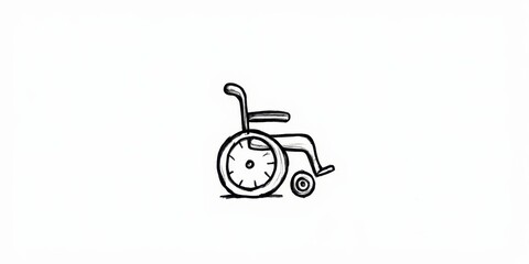 Wall Mural - a drawing of a wheelchair on a white background