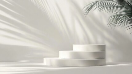 Poster - Minimalist 3D Geometric Composition for Product Display in Bright Natural Light