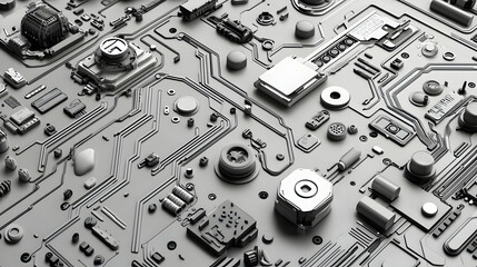 Aufkleber - circuit board close-up, technology background