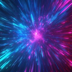 Poster - Dynamic Abstract Expressionism Background with Blue and Magenta Rays and Light Effects