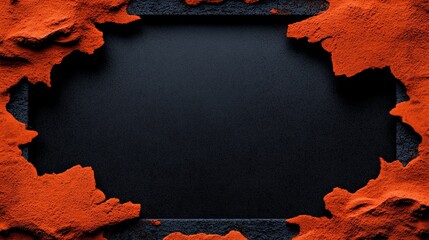Poster - Abstract background with red textures and black empty space frame