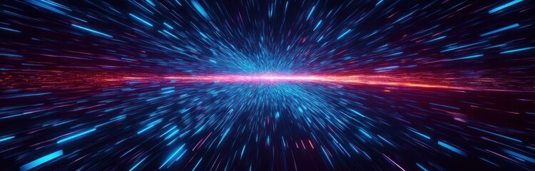 Poster - futuristic light burst abstract background with dynamic motion and star trails
