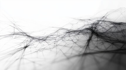 Leinwandbilder - Monochrome Abstract Network Lines Dynamic Depth Visualization Technology Future Art