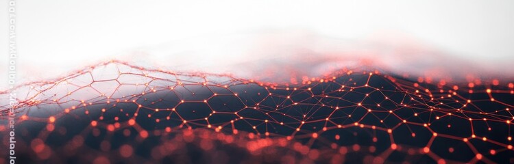 Poster - 3d hexagonal lattice structure in soft light minimalist art