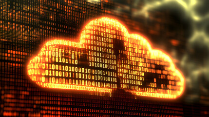 Poster - Burning cloud data server security breach