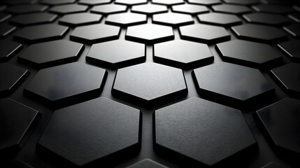 Poster - Dark hexagon texture background