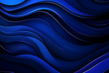 Poster - Abstract blue wavy background design