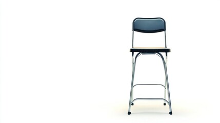 Poster - Simple black chair, white background, studio shot, office furniture