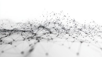 Poster - Minimalist Abstract Network of Lines Monochrome Deep Shadows Bright Highlights Low Angle Perspective