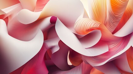 Poster - Gradient-filled polygons with smooth lines and subtle shadows, arranged to create a modern, abstract composition in soft pastel tones
